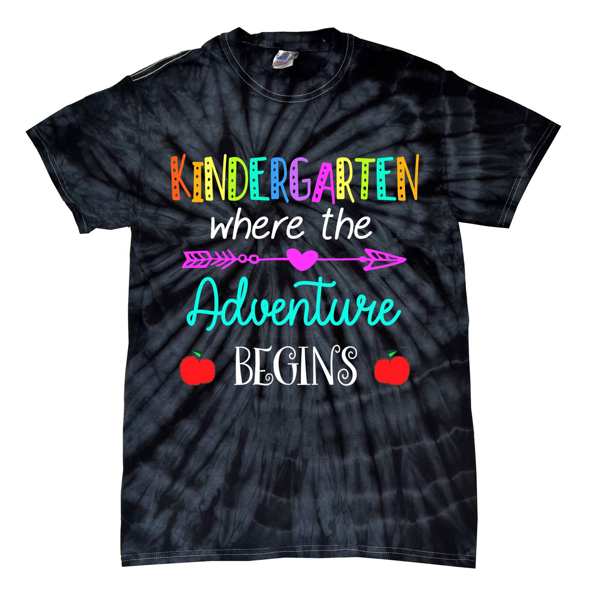 Kindergarten Where The Adventure Begins Kinder Teacher Tie-Dye T-Shirt
