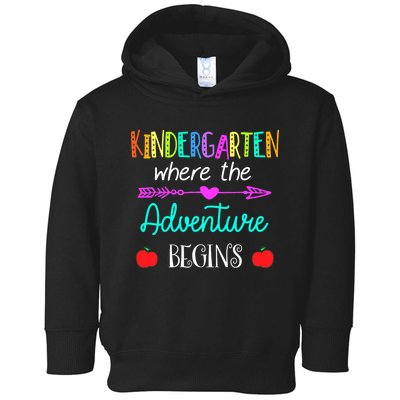 Kindergarten Where The Adventure Begins Kinder Teacher Toddler Hoodie