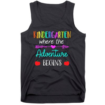 Kindergarten Where The Adventure Begins Kinder Teacher Tank Top