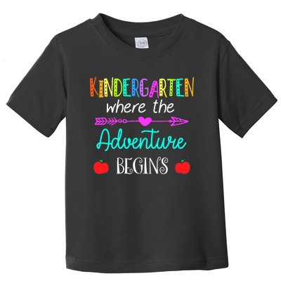 Kindergarten Where The Adventure Begins Kinder Teacher Toddler T-Shirt