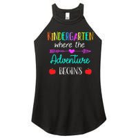 Kindergarten Where The Adventure Begins Kinder Teacher Women's Perfect Tri Rocker Tank