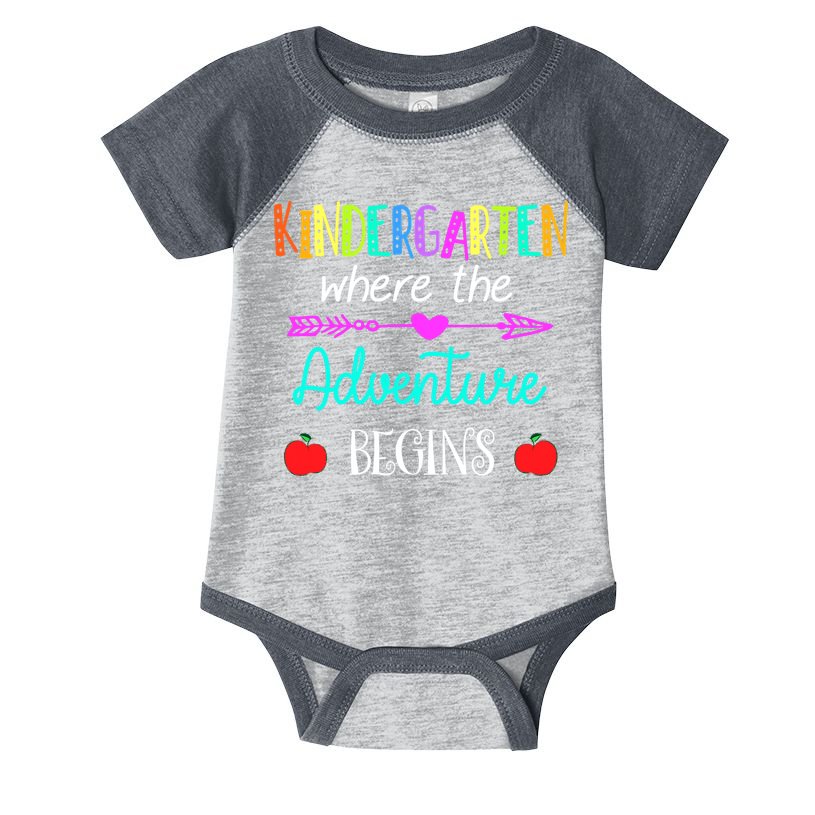 Kindergarten Where The Adventure Begins Kinder Teacher Infant Baby Jersey Bodysuit