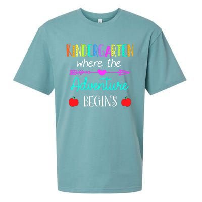 Kindergarten Where The Adventure Begins Kinder Teacher Sueded Cloud Jersey T-Shirt