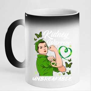 Kidney Warrior Unbreakable Gift Raise Ney Awareness Cool Gift 11oz Black Color Changing Mug