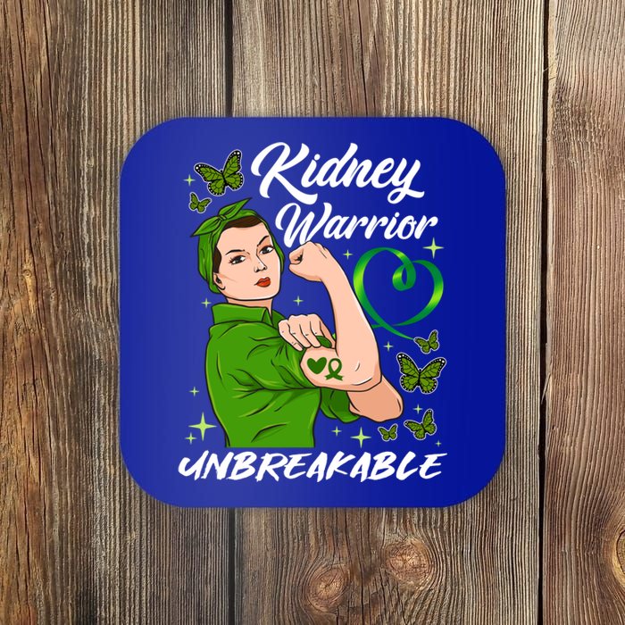 Kidney Warrior Unbreakable Gift Raise Ney Awareness Cool Gift Coaster