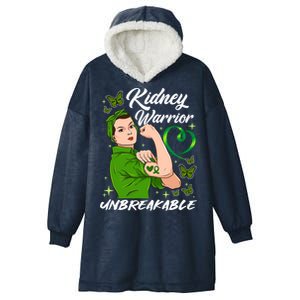 Kidney Warrior Unbreakable Gift Raise Ney Awareness Cool Gift Hooded Wearable Blanket