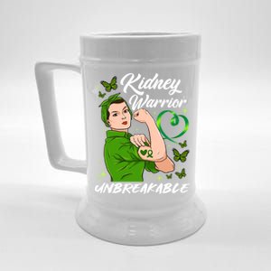 Kidney Warrior Unbreakable Gift Raise Ney Awareness Cool Gift Beer Stein