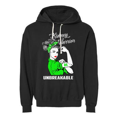 Kidney Warrior Unbreakable Kidney Awareness Gift Garment-Dyed Fleece Hoodie