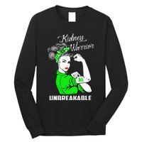 Kidney Warrior Unbreakable Kidney Awareness Gift Long Sleeve Shirt