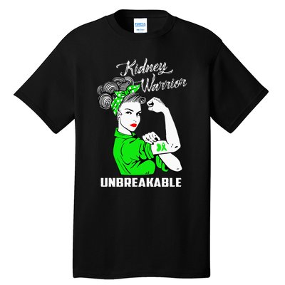 Kidney Warrior Unbreakable Kidney Awareness Gift Tall T-Shirt