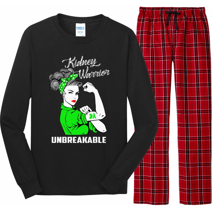 Kidney Warrior Unbreakable Kidney Awareness Gift Long Sleeve Pajama Set