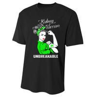 Kidney Warrior Unbreakable Kidney Awareness Gift Performance Sprint T-Shirt