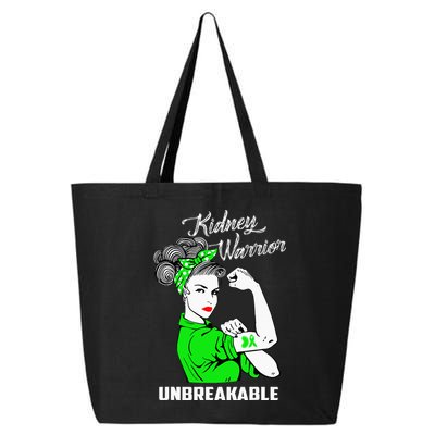 Kidney Warrior Unbreakable Kidney Awareness Gift 25L Jumbo Tote