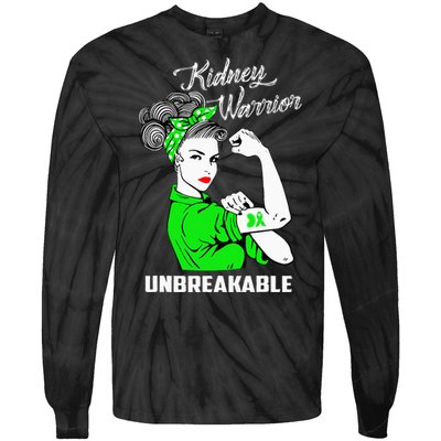 Kidney Warrior Unbreakable Kidney Awareness Gift Tie-Dye Long Sleeve Shirt