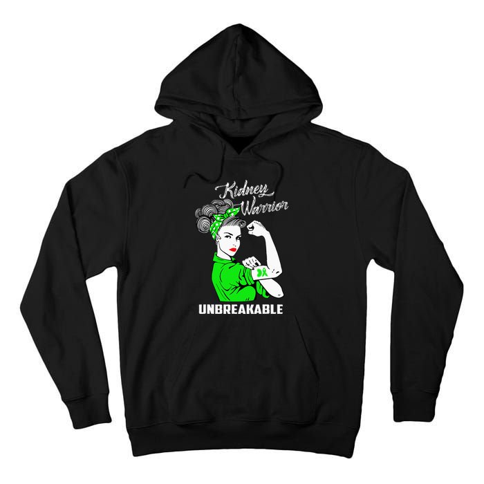 Kidney Warrior Unbreakable Kidney Awareness Gift Tall Hoodie