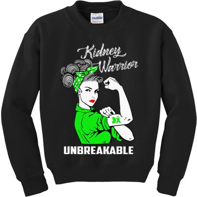 Kidney Warrior Unbreakable Kidney Awareness Gift Kids Sweatshirt