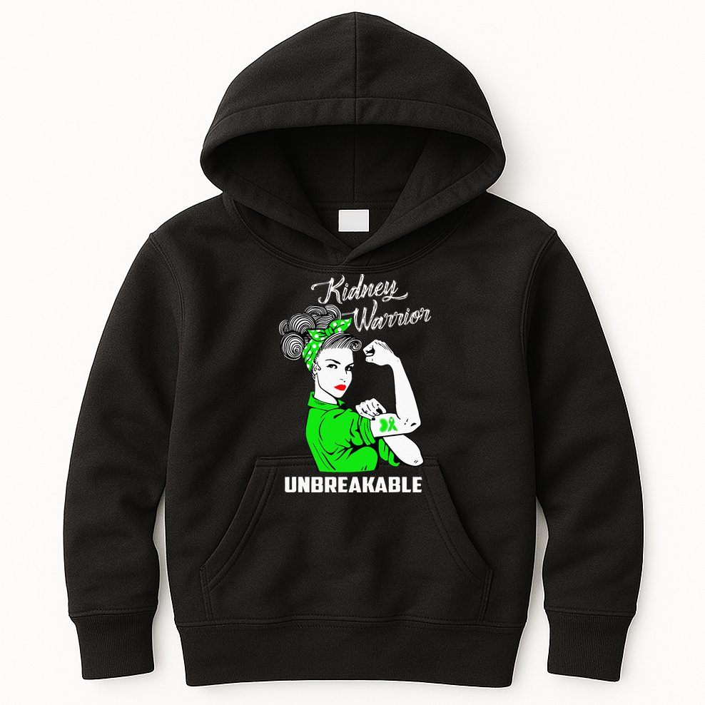 Kidney Warrior Unbreakable Kidney Awareness Gift Kids Hoodie
