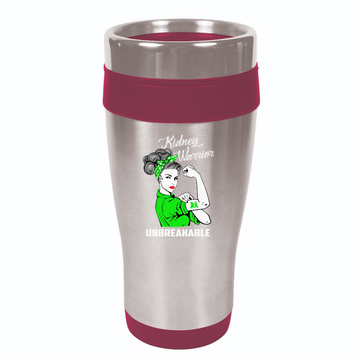 Kidney Warrior Unbreakable Kidney Awareness Gift 16oz Travel Tumbler