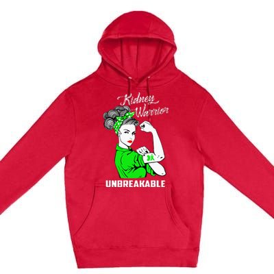 Kidney Warrior Unbreakable Kidney Awareness Gift Premium Pullover Hoodie