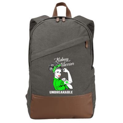 Kidney Warrior Unbreakable Kidney Awareness Gift Cotton Canvas Backpack