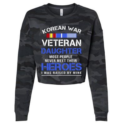 Korean War Veteran Daughter Gift For Daughter Cropped Pullover Crew