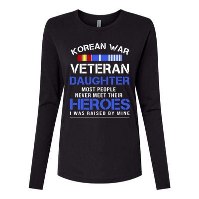 Korean War Veteran Daughter Gift For Daughter Womens Cotton Relaxed Long Sleeve T-Shirt