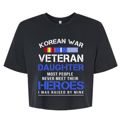 Korean War Veteran Daughter Gift For Daughter Bella+Canvas Jersey Crop Tee