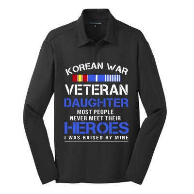 Korean War Veteran Daughter Gift For Daughter Silk Touch Performance Long Sleeve Polo