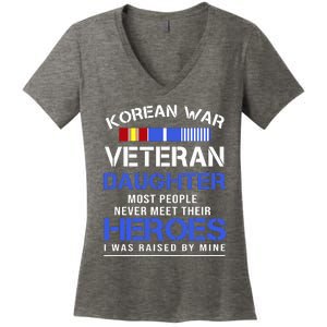 Korean War Veteran Daughter Gift For Daughter Women's V-Neck T-Shirt