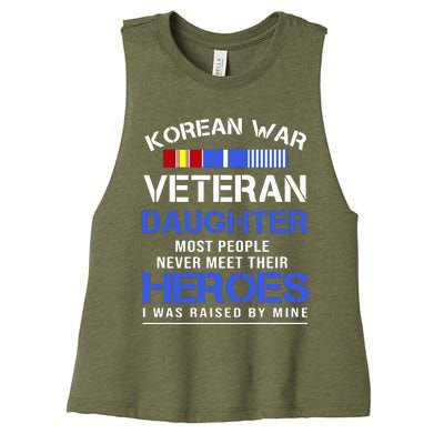 Korean War Veteran Daughter Gift For Daughter Women's Racerback Cropped Tank