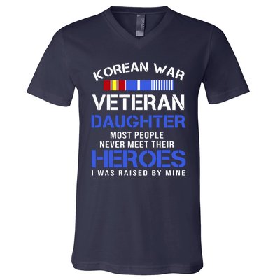 Korean War Veteran Daughter Gift For Daughter V-Neck T-Shirt