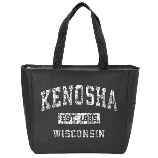 Kenosha Wisconsin Wi Vintage Established Zip Tote Bag