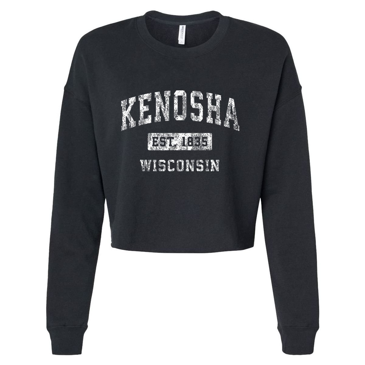 Kenosha Wisconsin Wi Vintage Established Sports Cropped Pullover Crew