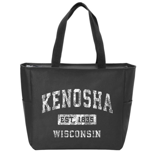 Kenosha Wisconsin Wi Vintage Established Sports Zip Tote Bag