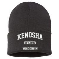 Kenosha Wisconsin WI vintage State Athletic style Sustainable Knit Beanie