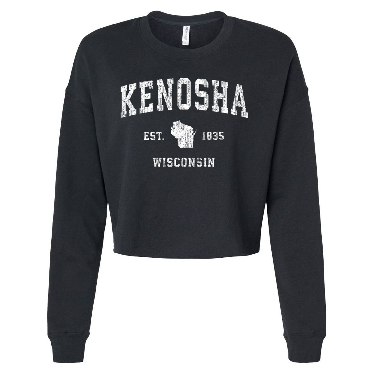 Kenosha Wisconsin Wi Vintage Athletic Sports Cropped Pullover Crew
