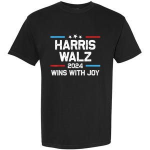 Kamala Wins With Joy Harris Waltz 2024 President Election Garment-Dyed Heavyweight T-Shirt