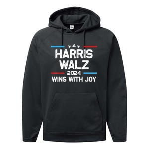 Kamala Wins With Joy Harris Waltz 2024 President Election Performance Fleece Hoodie