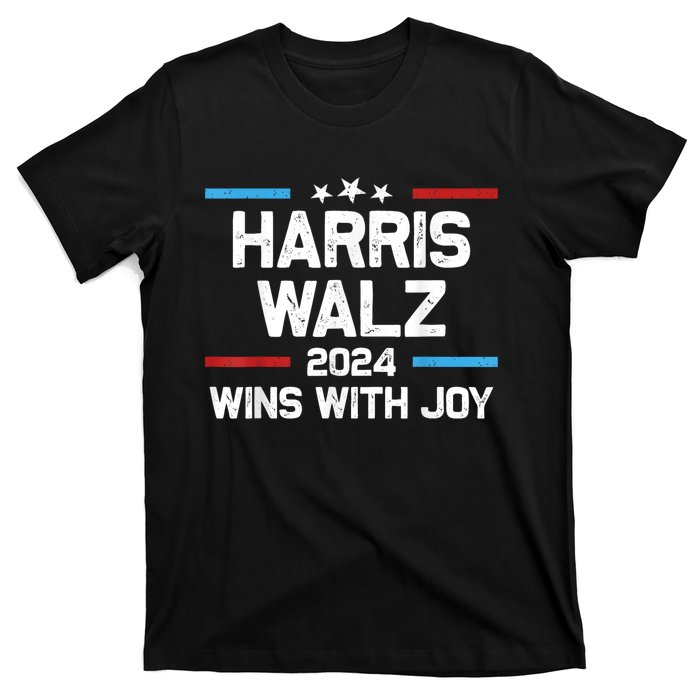 Kamala Wins With Joy Harris Waltz 2024 President Election T-Shirt