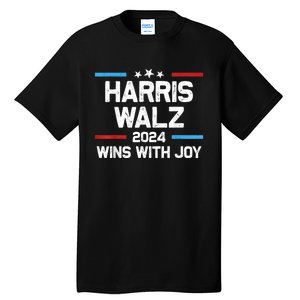 Kamala Wins With Joy Harris Waltz 2024 President Election Tall T-Shirt