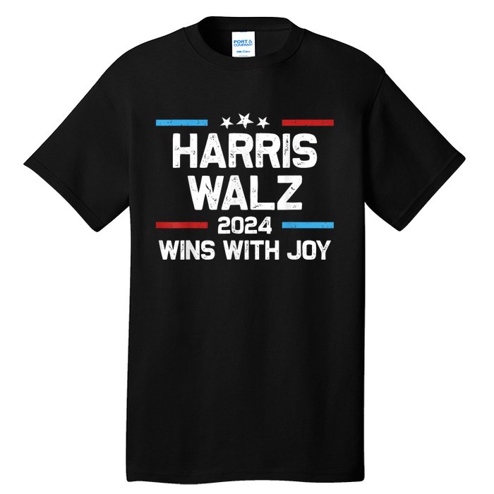 Kamala Wins With Joy Harris Waltz 2024 President Election Tall T-Shirt