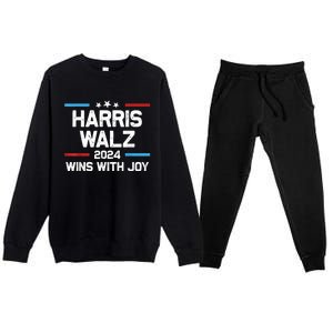 Kamala Wins With Joy Harris Waltz 2024 President Election Premium Crewneck Sweatsuit Set