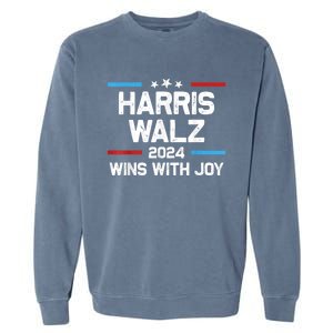 Kamala Wins With Joy Harris Waltz 2024 President Election Garment-Dyed Sweatshirt