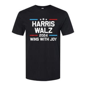 Kamala Wins With Joy Harris Waltz 2024 President Election Softstyle CVC T-Shirt