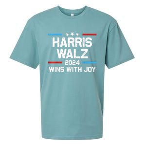 Kamala Wins With Joy Harris Waltz 2024 President Election Sueded Cloud Jersey T-Shirt