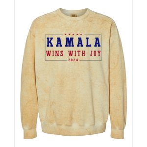 Kamala Wins With Joy Kamala Harris 2024 Premium Colorblast Crewneck Sweatshirt