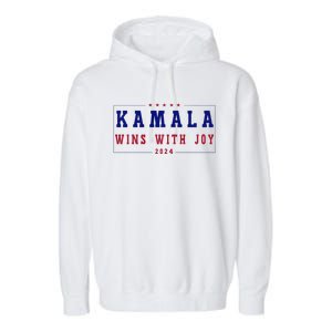 Kamala Wins With Joy Kamala Harris 2024 Premium Garment-Dyed Fleece Hoodie