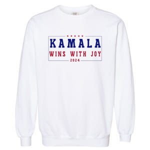 Kamala Wins With Joy Kamala Harris 2024 Premium Garment-Dyed Sweatshirt