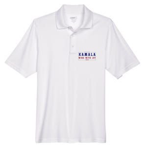 Kamala Wins With Joy Kamala Harris 2024 Premium Men's Origin Performance Pique Polo