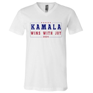 Kamala Wins With Joy Kamala Harris 2024 Premium V-Neck T-Shirt